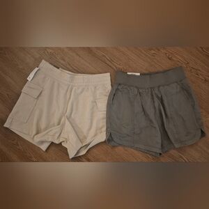 DKNY & Member Mark Women's Casual Shorts Bundle - Beige and Olive Green